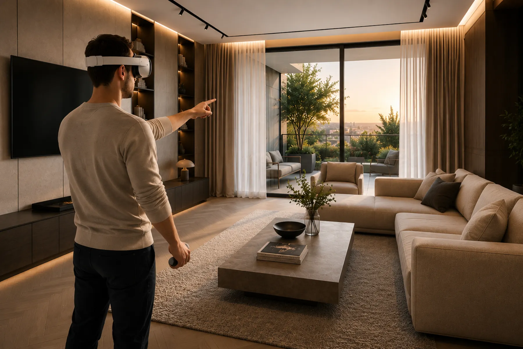 VR bejárás – ügyfél a virtuális enteriőrben